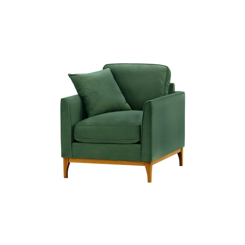 Jaar Upholstered Armchair, Walnut, Green