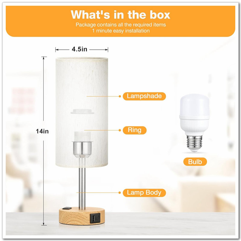 Allenton Wood USB Accent Lamp