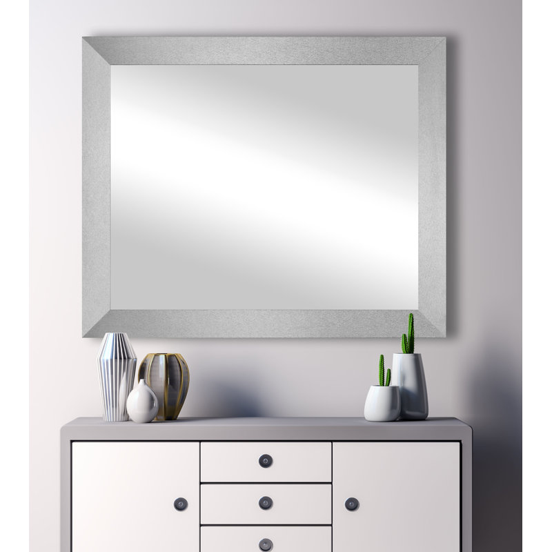 Miroir d'appoint mural Alacazar, 45,5 po x 39,5 po, Argent