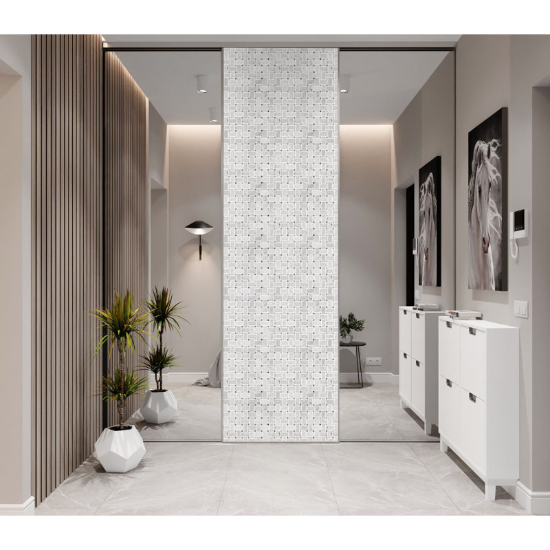 1" x 2" Marble Basketweave Mosaic Wall & Floor Tile, White