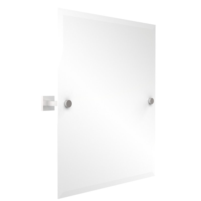 Haranu Wall Mirror with Shelves, Satin Chrome