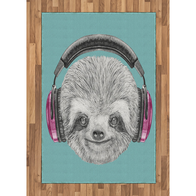 Sloth High Density Long Fiber Poly Threads Decorative Area Rug Carpet, Rectangle 4' x 5'8"