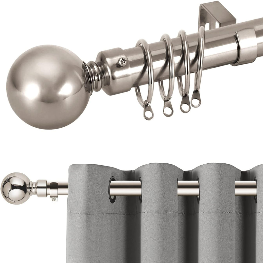 Adjustable Plain Metal Ball Curtain Rod