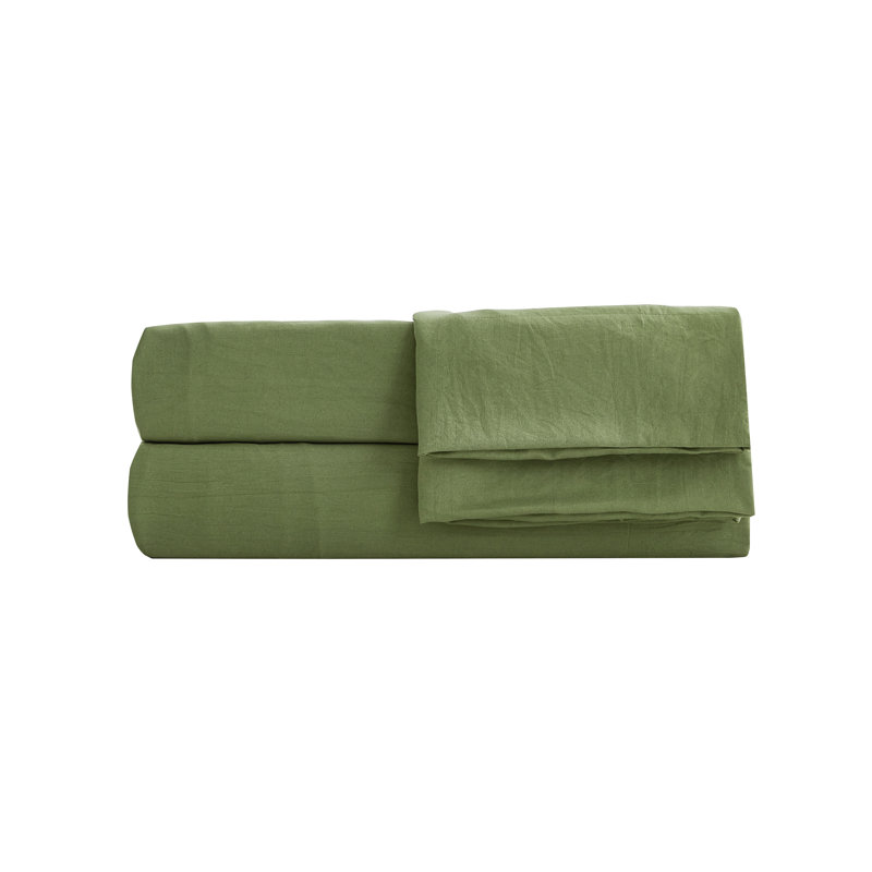 Olive Green Queen Microfiber Deep Pocket 4-Piece Sheet Set