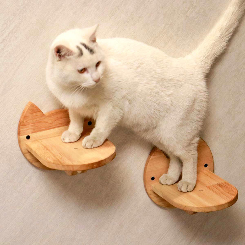  Cat Wall Steps, Cat Shelf, Cat Ladder, Cat Walks(2PCS)| Rubber Wood