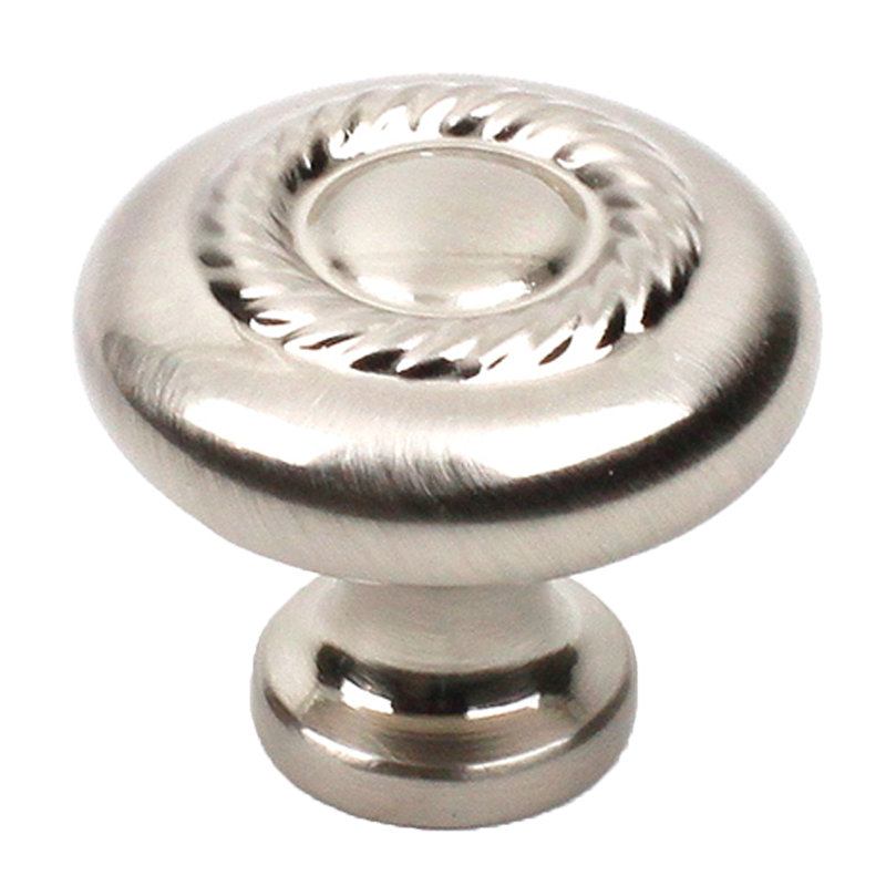 Poignée champignon de diamètre 1 1/4 po Aztec, Nickel satiné