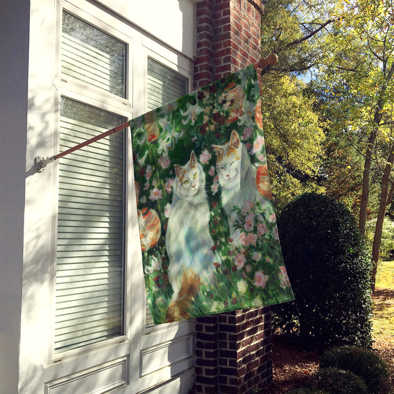 Drapeau de jardin «Cats In Garden» par Debbie Cook, H 40 po x l 28 po