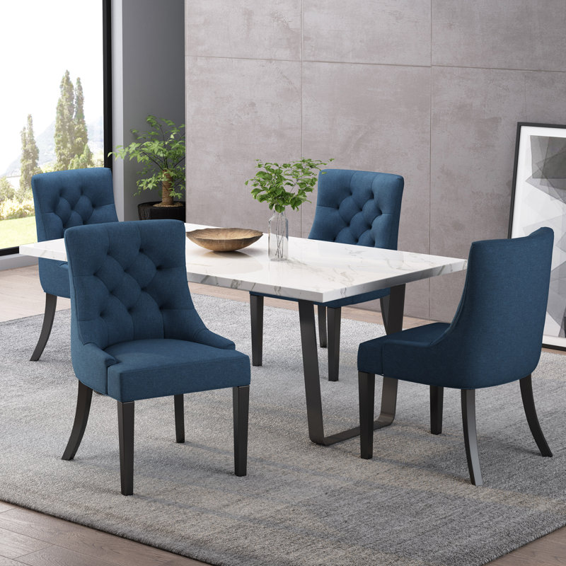 Chaises de salle à manger rembourrées Modern, Vin, 4