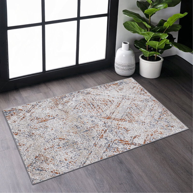 Beige / Geometric Area Rug, Rectangle 2' x 3'