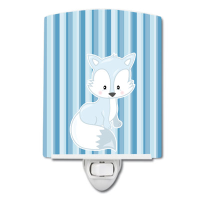 Fox on Stripes Ceramic Night Light