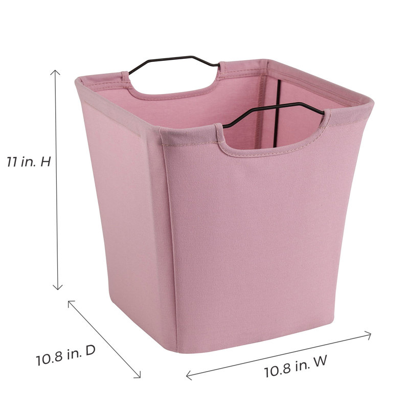 Cubeicals Wire Frame Handle Storage Bin, Light Pink