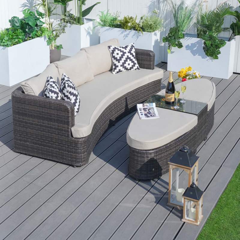 Savanah 4 Piece Rattan Sofa Seating Group with Cushions