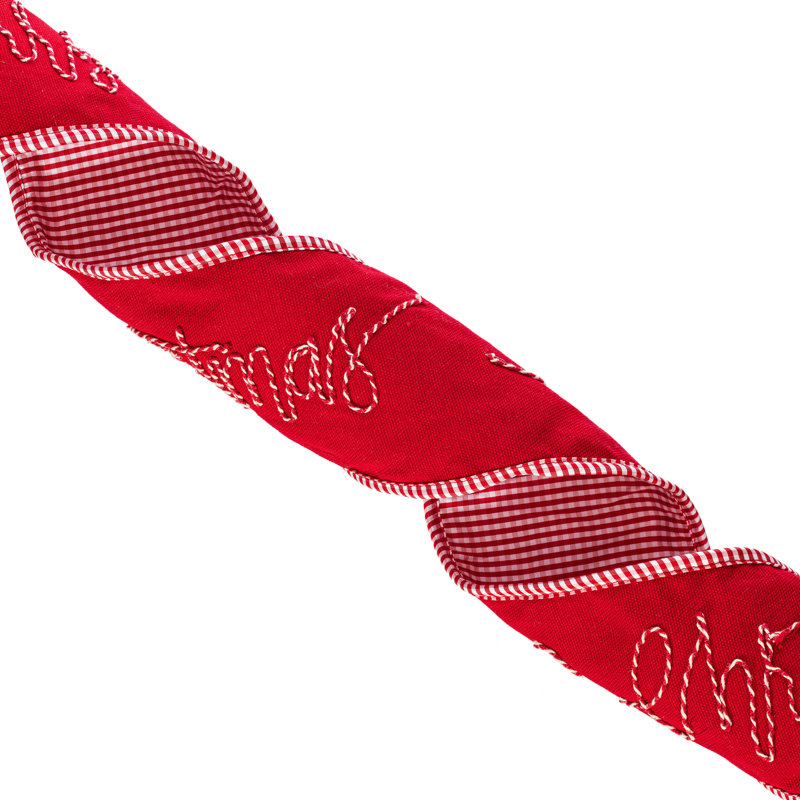 Vickerman - Corde brodée rouge 4 po Merry Christmas sur toile
