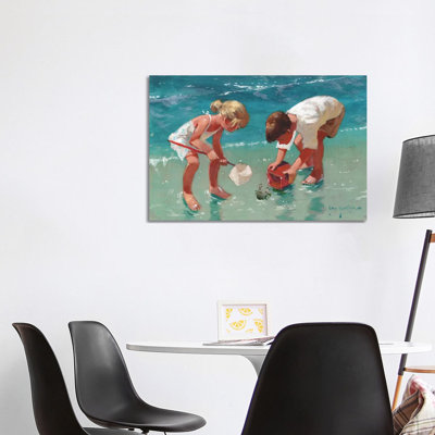 «Kids and Crab» par John Haskins - reproduction d'art