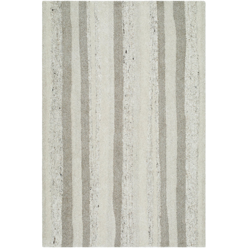 Altonya Hand Tufted Wool Striped Rug, Rectangle 8' x 10'