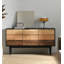 Buffet en bois de noyer noir 55,12 po de style Wabi-Sabi