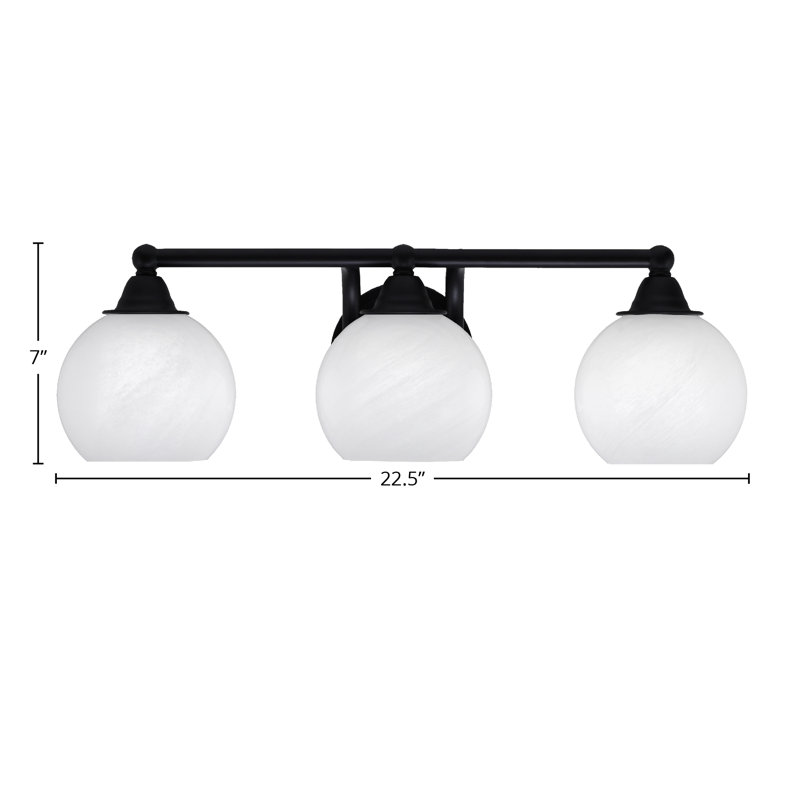 Barre d'éclairage de salle de bain 3 lumières Carolyna, Blanc