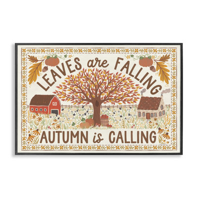 «Leaves Are Falling Scene», art de la giclée encadrée par Laura Marshall