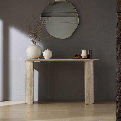 55.12 Inch Faux MARS Marble Pattern Console Table For Living Room,Narrow Console Table Wit, Modern Design MDF Skinny Sofa Table Entrance Table For Hallway, Entrance