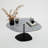 Modern Coffee Table with Tempered Glass Top, Dark Grey & Black, 33.5 x 15.7 x 26.4 inches | Sturdy Metal Legs, Disassembled for Easy Assembly | Industrial & Novelty Design, Perfect for Living Room & Office Spaces