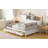 Twin Size Wooden Daybed With 3 Storage Drawers, Upper Soft Board, Shelf, And A Set Of Sockets And USB Ports