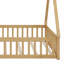 Modern Tent-Shaped Teepee Floor Bed With Guardrails, Slats And Door-992922935-992922930