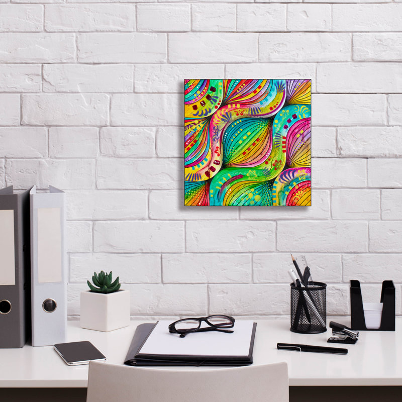 Bungalow Rose 'Wavy Pattern' by Dean Russo Canvas Wall Art, 12" x 12"