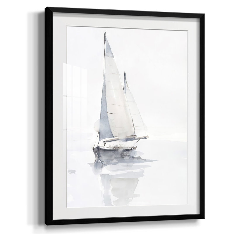 «Inkwell Intersect II» - reproduction de cadre photo simple, Papier avec cadre noir, Blanc