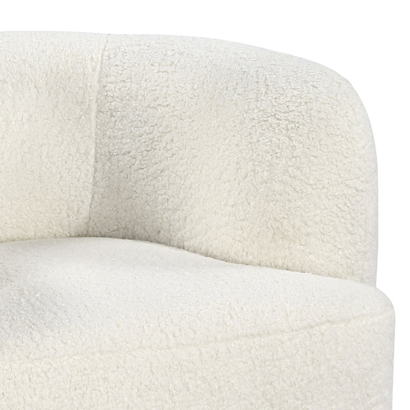Fauteuil d'appoint Kendricks, Bois de chêne, Tissu ivoire