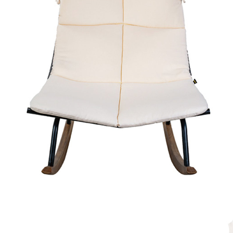 Chaise berçante d'extérieur de qualité supérieure, Blanc cassé / blanc