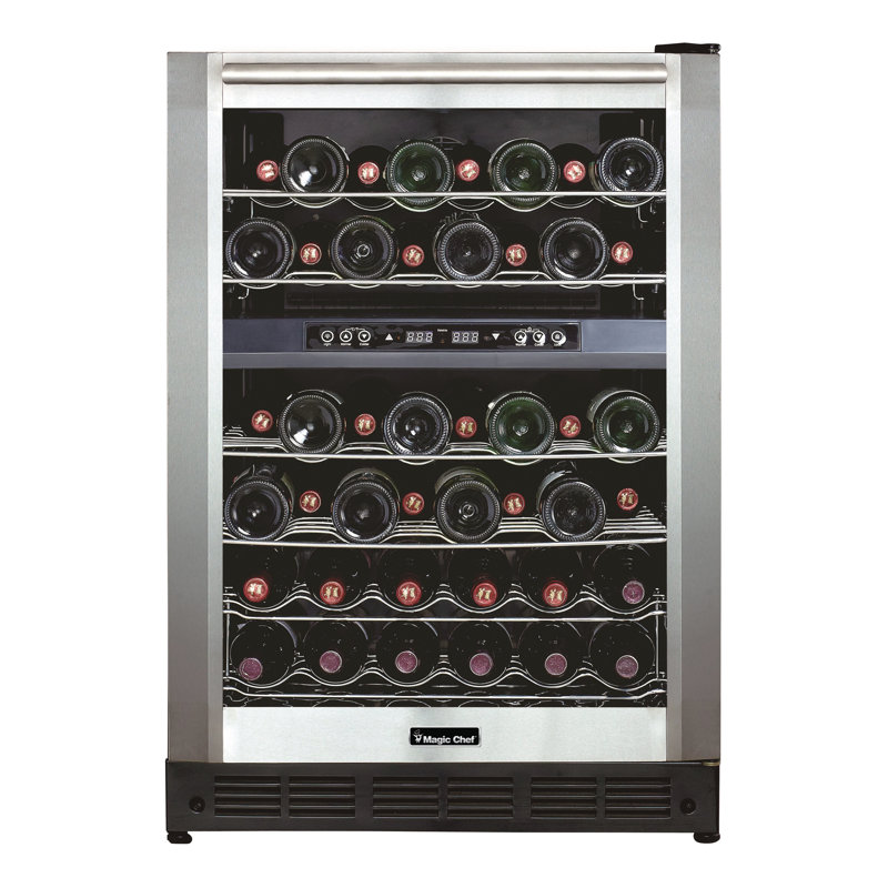 Magic Chef 24'' Stainless Steel Dual-Zone Wine and Beverage Cooler