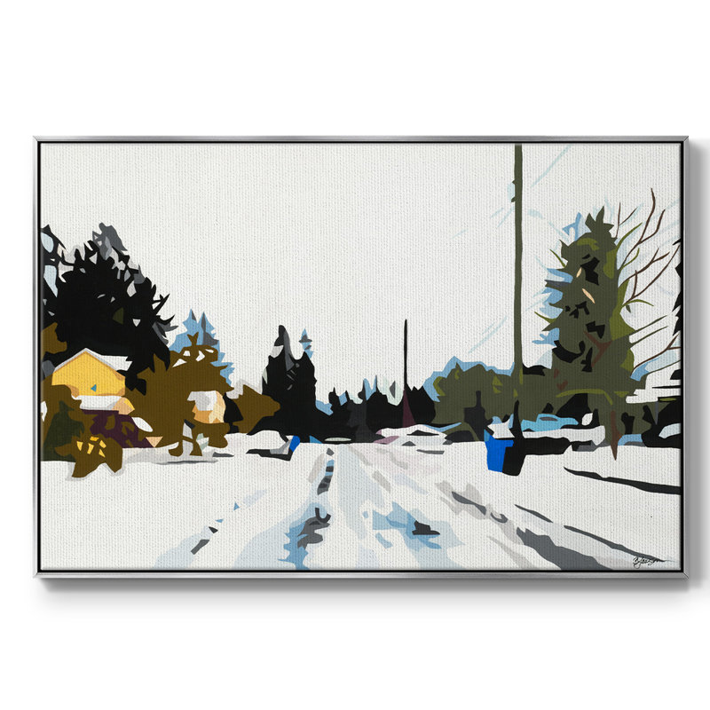 Hiver, reproduction sur toile encadrée, Argent, H 25 po x l 17 po x P 2 po