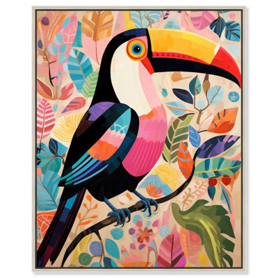 Whimsical Toucan Canvas Tropical Abstract Wall Art by Art Remedy