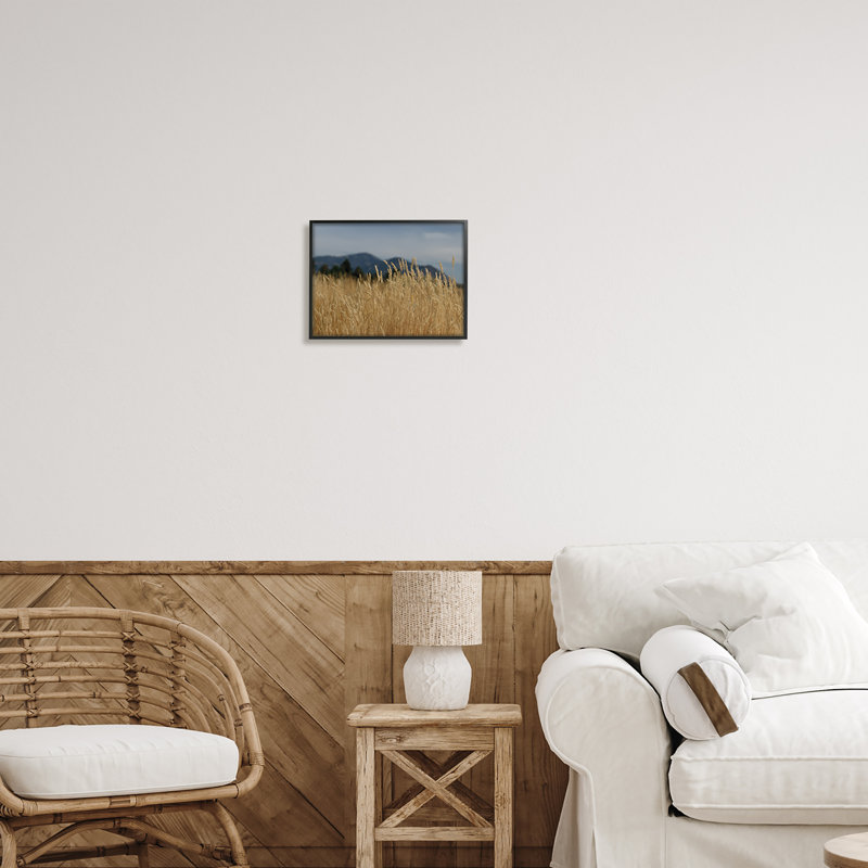 Champ de blé par Sue Schlabach, Giclée encadrée noir minuit, H 11 po x l 14 po x P 1,5 po