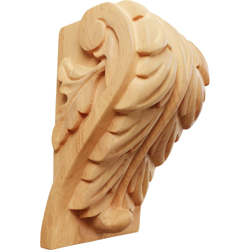 Support en bois / corbeau, Chêne rouge, L 2,5 po x H 4 po x P 2,25 po
