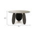 Table de salle à manger Cid Axen, plateau en verre martelé gris 53 po, fer noir