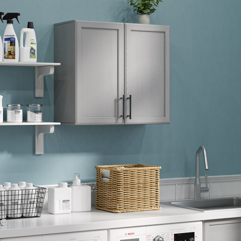 24"Kitchen Laundry Wall Amount Cabinet, Gray
