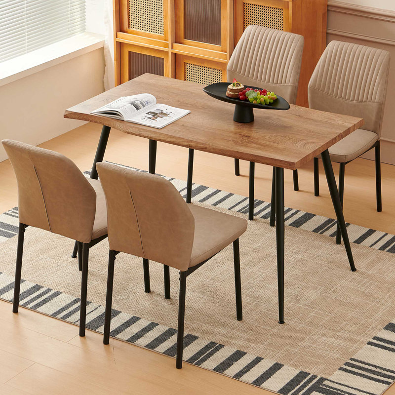 47 Inch Dining Table Set For 4, Beige