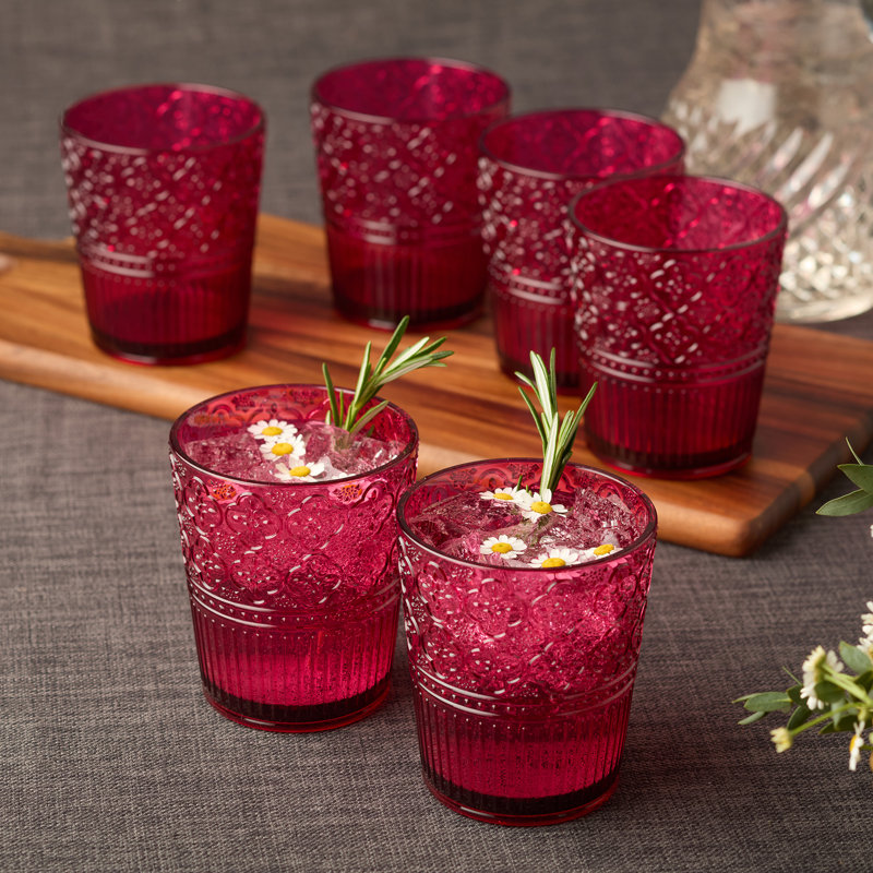 Ensemble de 6 verres à thé en acrylique Victoria, Rosé, 16 oz