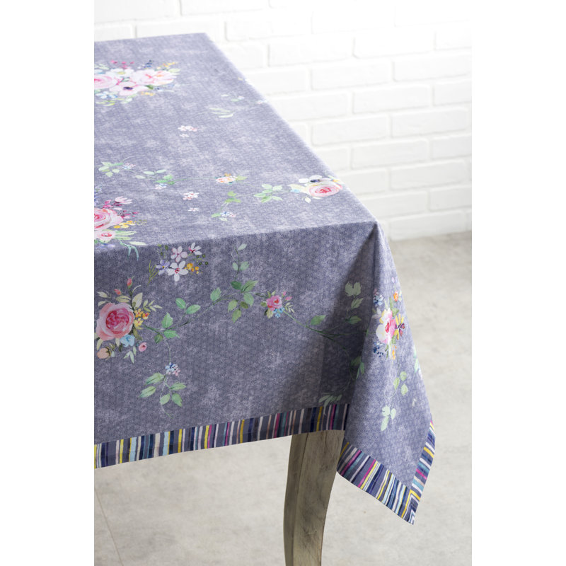 Maison d'Hermine Sweet Rose Lavender - Country Garden 100% Cotton Tablecloth - 60" x 60", 60" L x 60" W