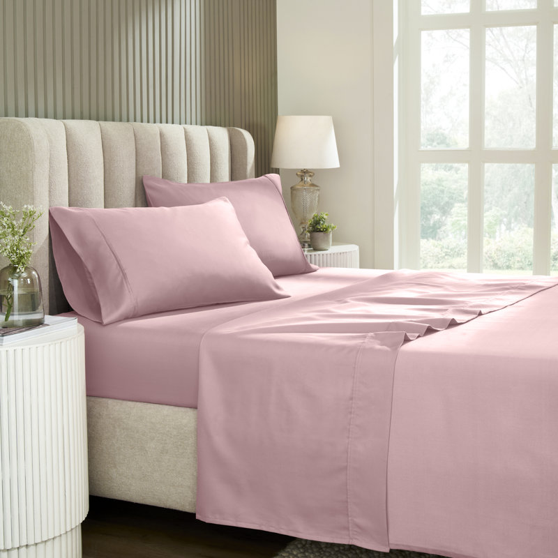 Superior 1200-Thread Count Wrinkle Resistant Cotton Blend Deep Pocket Sheet Set, Full 4Pc Sheet Set, Lavender