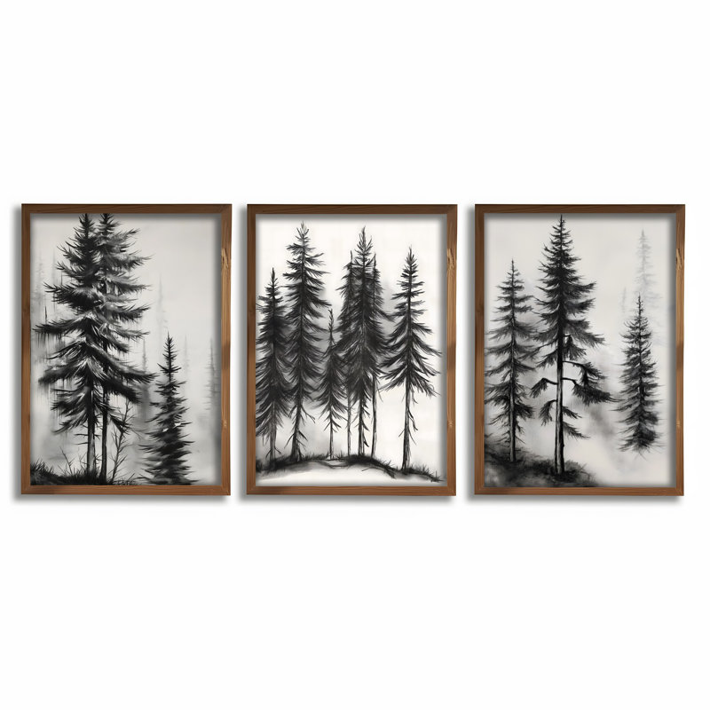 Élégante peinture décorative en panneau de fibres à densité moyenne (3 pièces), cadre en bois de pin, 13,8 x 18,5 x 1,2 pouces | 100% panneau de fibres à densité moyenne, épaisseur: 0,1 pouce | Œuvre imprimée UV, parfaite pour le salon, la chambre à coucher et le bureau