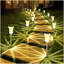 Ensemble de 15 lampes solaires d'extérieur imperméables 3000K blanc chaud en acrylique à tête de lampe à piquets en acier inoxydable pour éclairage de paysage-124403800-124403801