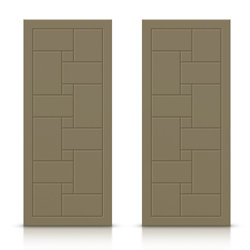 Portes de placard coulissantes à panneaux, Vert olive, 60 po x 96 po