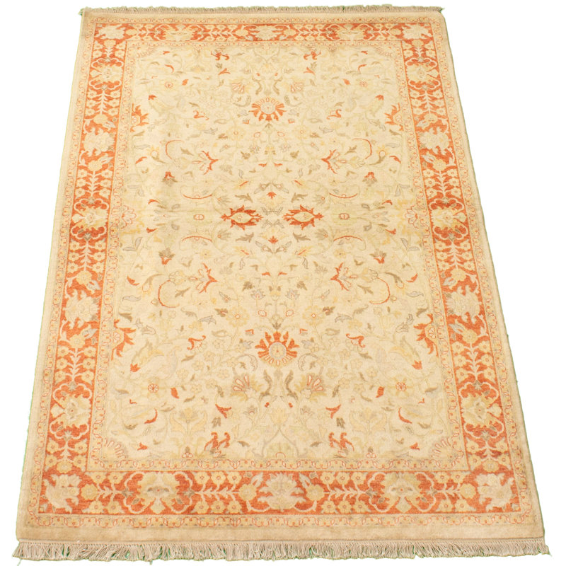 Tapis décoratif en laine noué à la main de conception unique noué à la main new age de style persan 18/20 de 4 pi x 6 pi 1 po