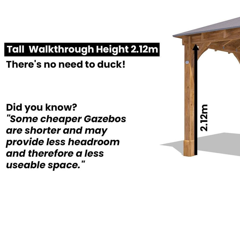 Dunster House - Wooden Garden Gazebo 5m x 3m Heavy Duty With Roof Shingles Included - Leviathan Range