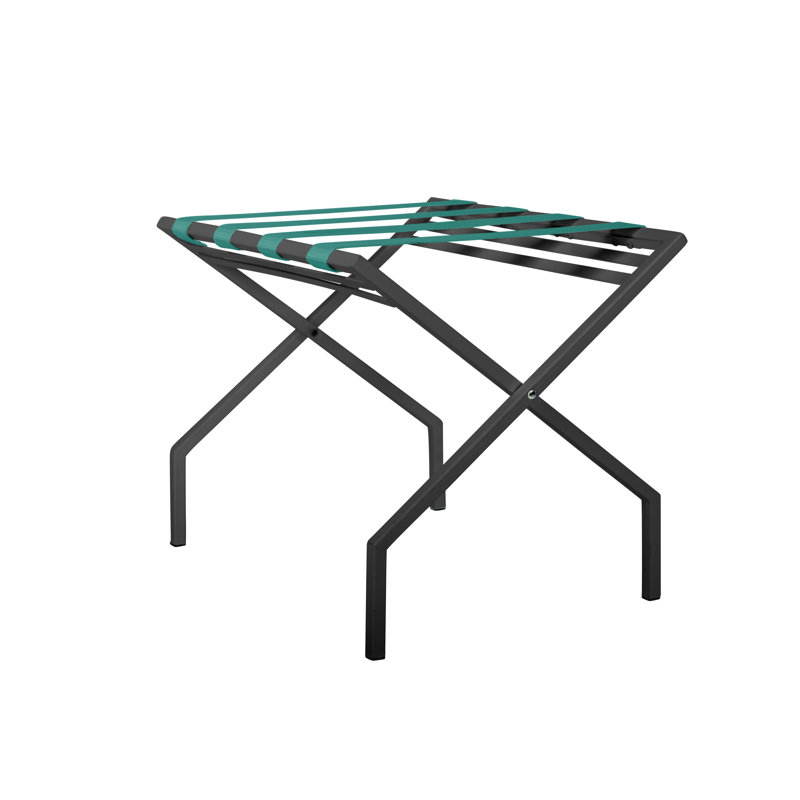 Porte-bagages pliable en métal Suba, Noir, Turquoise
