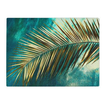 Palm Leaf  Glass Chopping Board