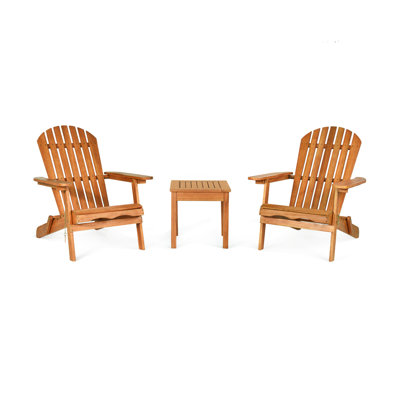 3-Piece Adirondack Chair Set With Widened Armrests