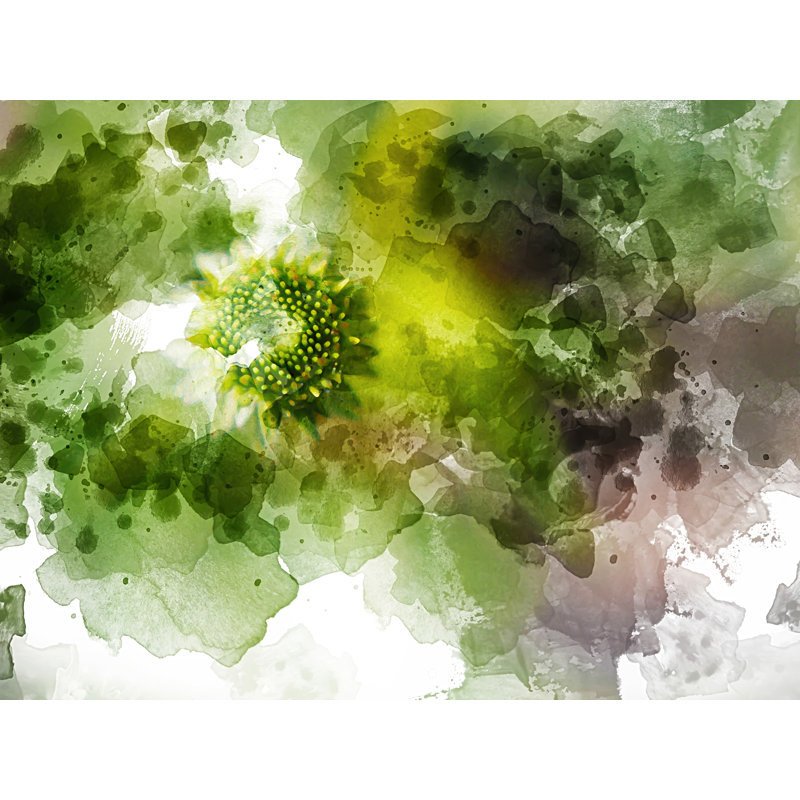 Green Nature Abstract 3977 Print by Chamira Young, 24" H x 32" W, Wrapped Canvas